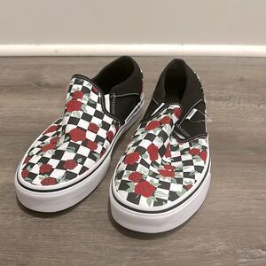 Vans Asher Checkerboard Roses Size 9 Womens
